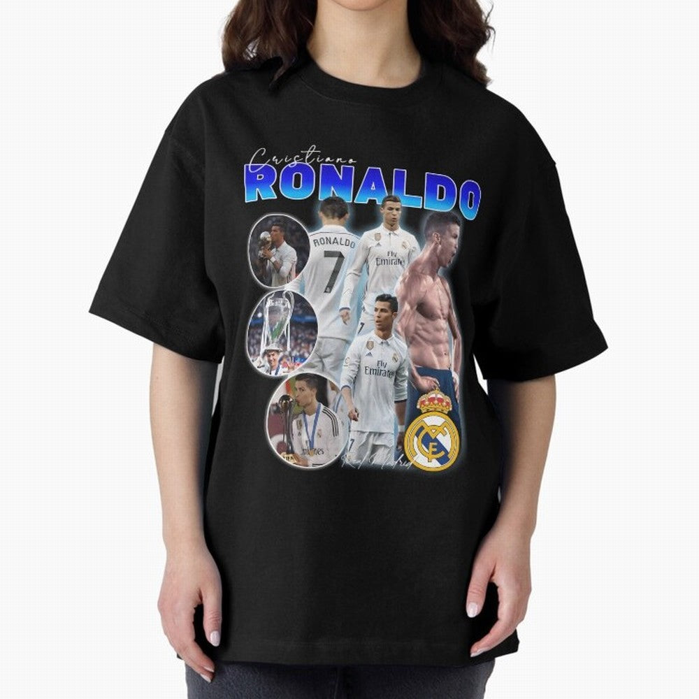 CR7 Real Madrid Poster ¨C For Football Fans and Gift For Ronaldo Supporters Oversized T-Shirt Bring International Match Energy to the FIFA World Cup 2026 Journey through Cristiano Ronaldo Highlights, Spain and Netherlands Pride, Supporter Pride,