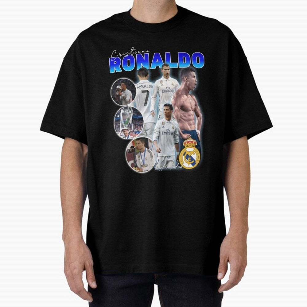 CR7 Real Madrid Poster ¨C For Football Fans and Gift For Ronaldo Supporters Oversized T-Shirt Bring International Match Energy to the FIFA World Cup 2026 Journey through Cristiano Ronaldo Highlights, Spain and Netherlands Pride, Supporter Pride,