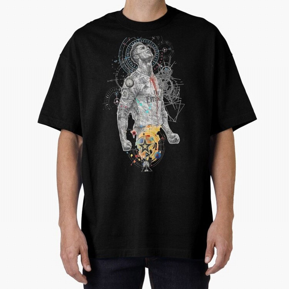 Cristiano Ronaldo Football Playmaker Oversized T-Shirt Upgrade FIFA World Cup 2026 Group Stage Spirit, Made for France, Messi, CR7 and Mbappe, Vintage Soccer Flavor, Modern Football Stars, National Flags and Final Night Emotion; Made for Die Hard