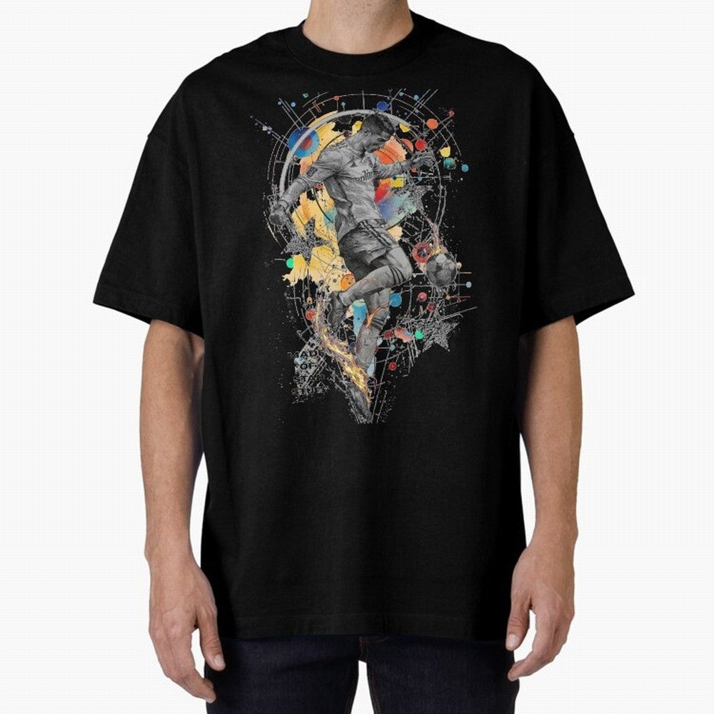 Cristiano Ronaldo Football Playmaker Oversized T-Shirt Enjoy FIFA World Cup 2026 Spirit, Celebrating Spain, CR7 and Messi, Soccer Culture, Superstar Moments, National Team Dreams and Competitive Fire; Perfect for People Who Love Argentina, Brazil,