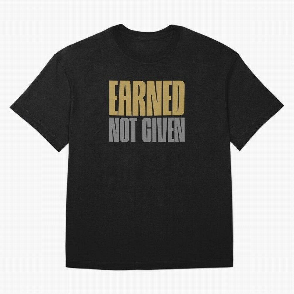 Earned not given Oversized T-Shirt Bring Match Day Fire to FIFA World Cup 2026 USA Canada Mexico with Cristiano Ronaldo, Haaland and CR7, France and Portugal Energy, Classic Soccer Heritage, Championship Pressure, Fan Loyalty and International
