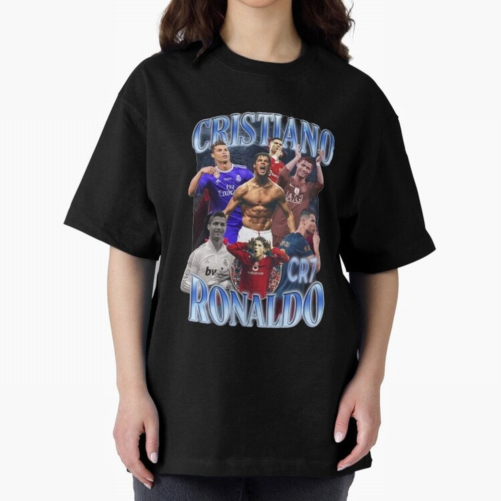 Cristiano Ronaldo GOAT Oversized T-Shirt Support FIFA World Cup 2026 Group Stage with Messi, Neymar and Mbappe, England Energy, Champion Mindset, Group Stage Buzz, Knockout Tension and Passionate Fan Culture; Perfect for People Who Love Argentina,