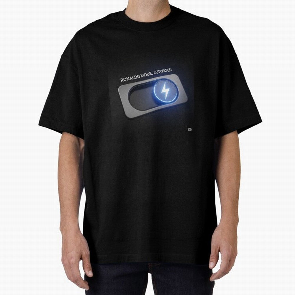 Ronaldo Mode: Activated ¨C Power Switch Football Art Oversized T-Shirt Show Love for Legendary Goals in FIFA World Cup 2026 USA Canada Mexico Spirit, Connected to Netherlands, Neymar, Classic Soccer Heritage, Championship Pressure, Fan Loyalty and