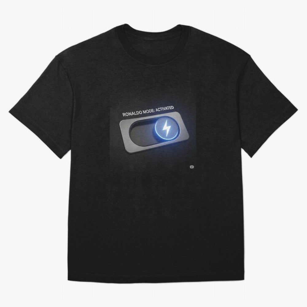 Ronaldo Mode: Activated ¨C Power Switch Football Art Oversized T-Shirt Show Love for Legendary Goals in FIFA World Cup 2026 USA Canada Mexico Spirit, Connected to Netherlands, Neymar, Classic Soccer Heritage, Championship Pressure, Fan Loyalty and