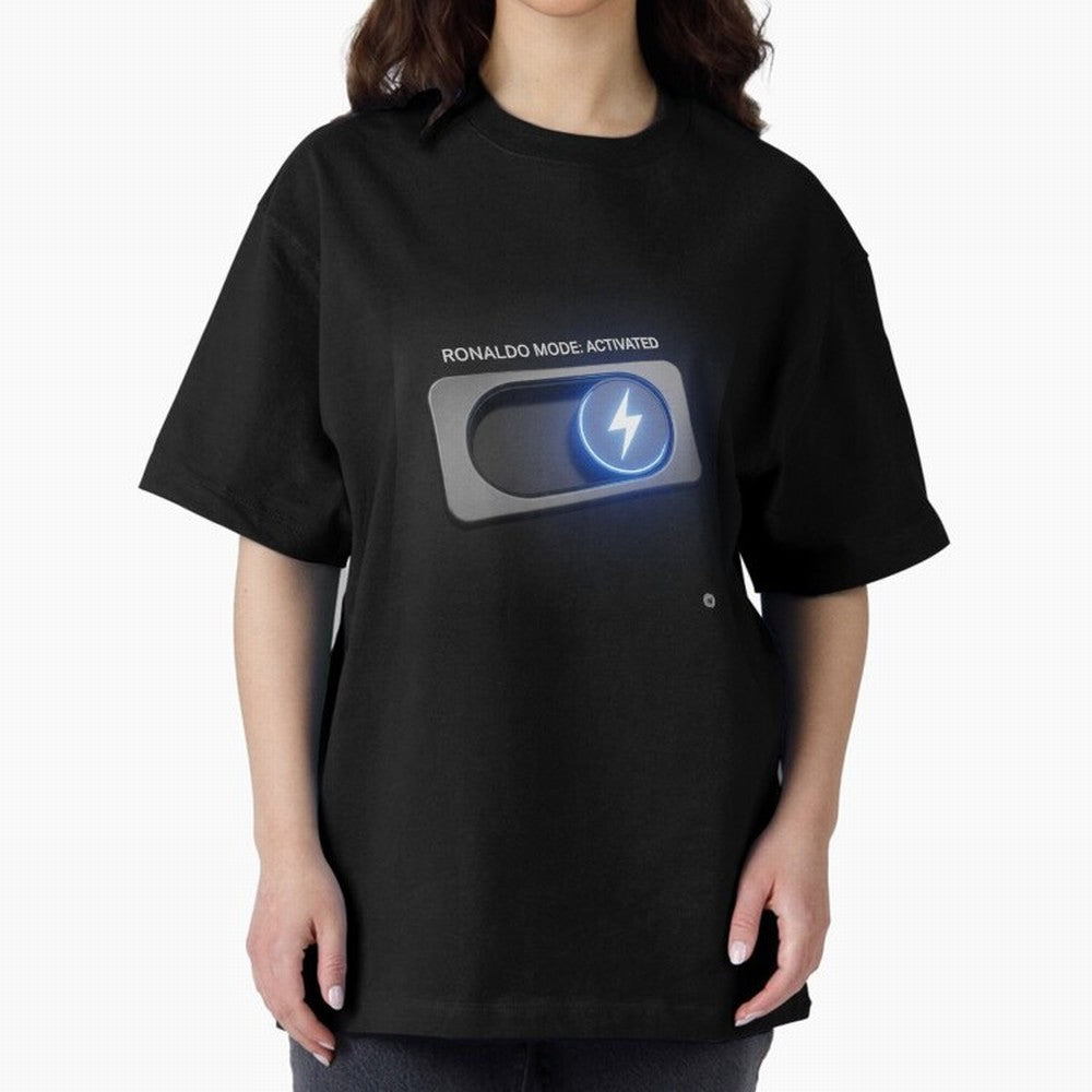 Ronaldo Mode: Activated ¨C Power Switch Football Art Oversized T-Shirt Show Love for Legendary Goals in FIFA World Cup 2026 USA Canada Mexico Spirit, Connected to Netherlands, Neymar, Classic Soccer Heritage, Championship Pressure, Fan Loyalty and
