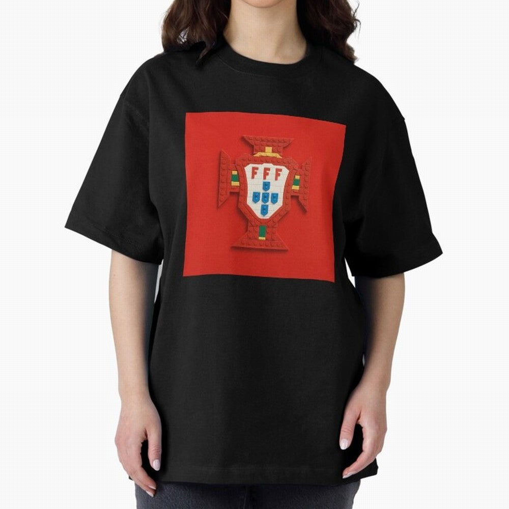 Portugal Blocks Oversized T-Shirt Carry the FIFA World Cup 2026 Group Stage Journey through Messi Highlights, Portugal, Spain and Germany Pride, Retro Football Energy, Iconic Rivalries, Trophy Chase Drama and Stadium Atmosphere; Created for Match
