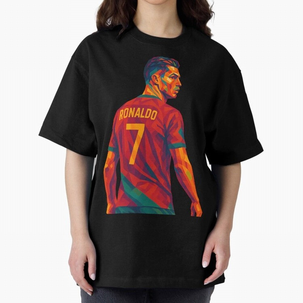 Cristiano Ronaldo Oversized T-Shirt Feel the Heartbeat of FIFA World Cup 2026 USA Canada Mexico Highlighting Messi, CR7 and Mbappe, Germany Energy, Football Festival Excitement, Trophy Ambitions, Country Rivalries and Star Player Buzz; Perfect for