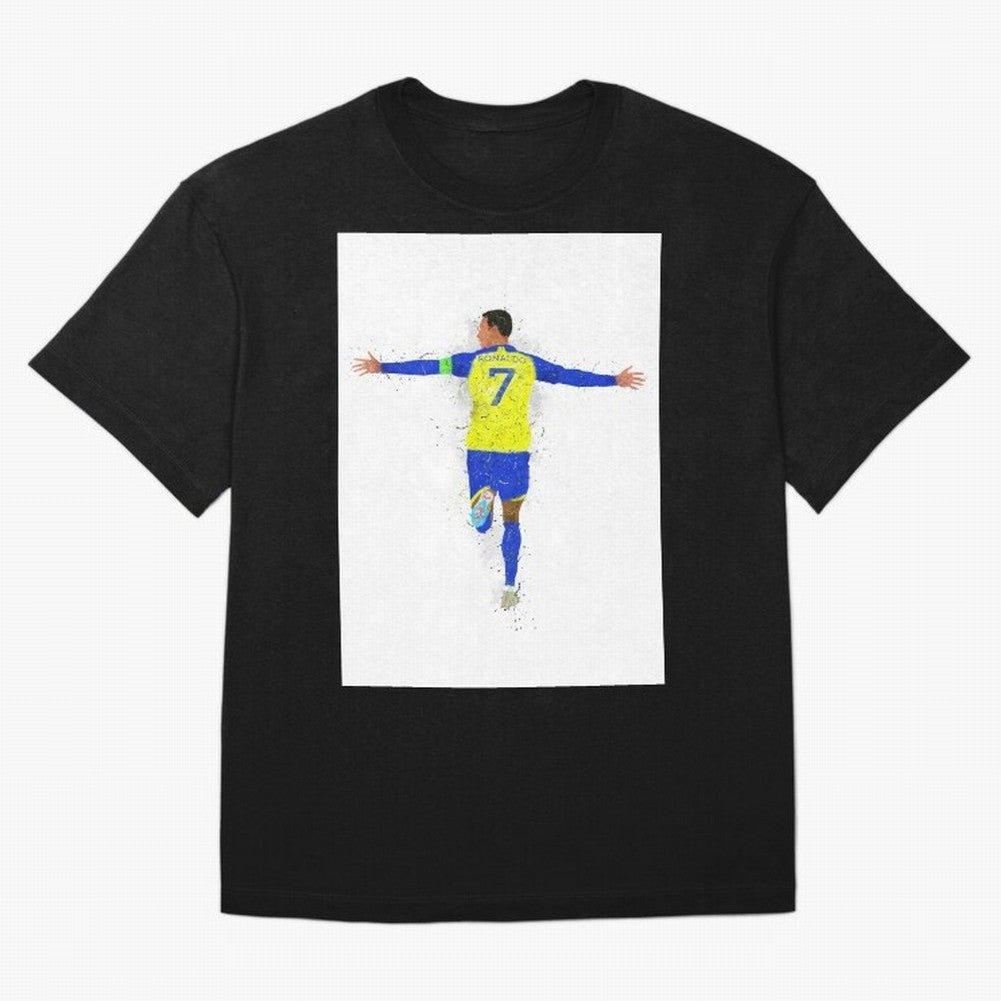 Cristiano Ronaldo Al Nassr Football Oversized T-Shirt Support the Legends of Global Football Passion for FIFA World Cup 2026, with Neymar, Haaland and Cristiano Ronaldo, Portugal, Spain and Germany, Football Festival Excitement, Trophy Ambitions,