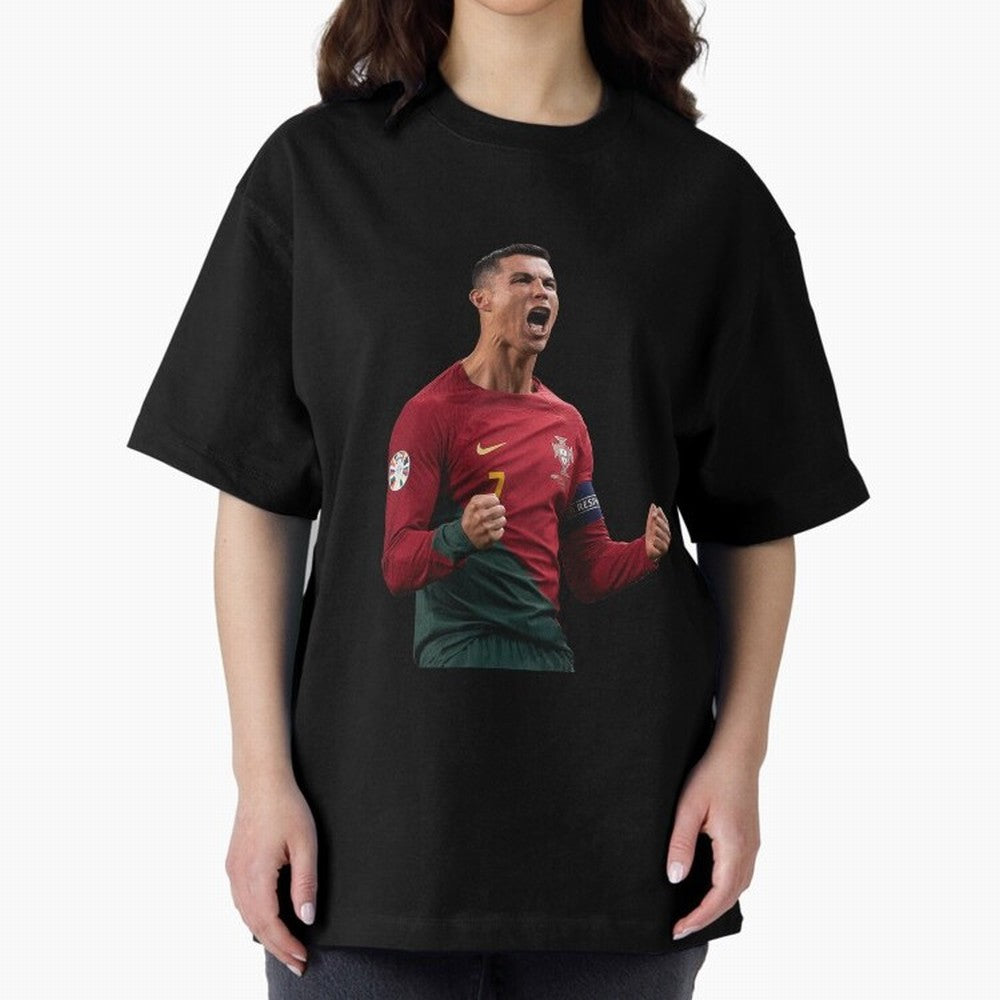 Cristiano Ronaldo T-Shirt Oversized T-Shirt Celebrate the FIFA World Cup 2026 USA Canada Mexico Journey through Messi, Neymar and Mbappe Highlights, Argentina, France and Brazil Pride, Fan Favorite Moments, National Team Passion, Big Match Drama