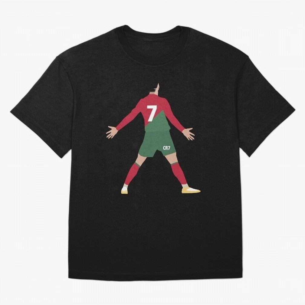 Cristiano Ronaldo illustration Oversized T-Shirt Feel FIFA World Cup 2026 Spirit, Featuring England and Germany, Haaland, Championship Spirit, Famous Goals, Roaring Crowds and International Football Unity; Great for Supporters Who Love Legendary