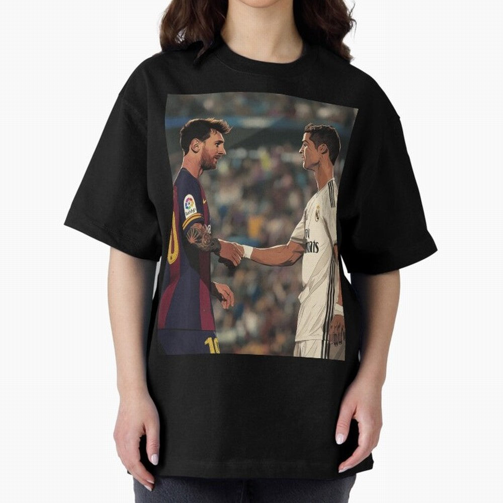 Lionel Messi and Cristiano Ronaldo Oversized T-Shirt Make Your Look Match the FIFA World Cup 2026 USA Canada Mexico Journey through Messi, Neymar and Mbappe Highlights, England, France and Netherlands Pride, Game Day Rituals, Football Legends,