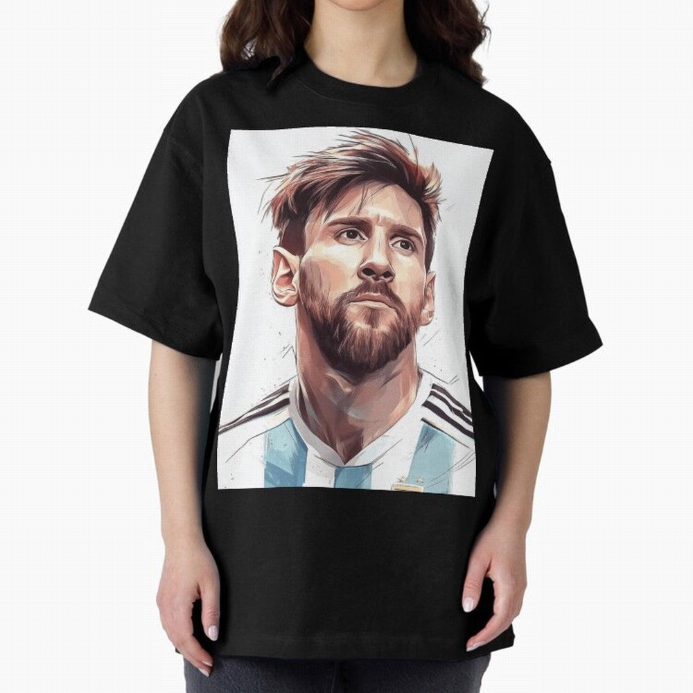 Lionel Messi Oversized T-Shirt Cheer through Every Moment of FIFA World Cup 2026 USA Canada Mexico for Fans of Messi, Neymar and Mbappe and Argentina, France and Brazil, Bringing Game Day Rituals, Football Legends, Country Pride and the Road to the