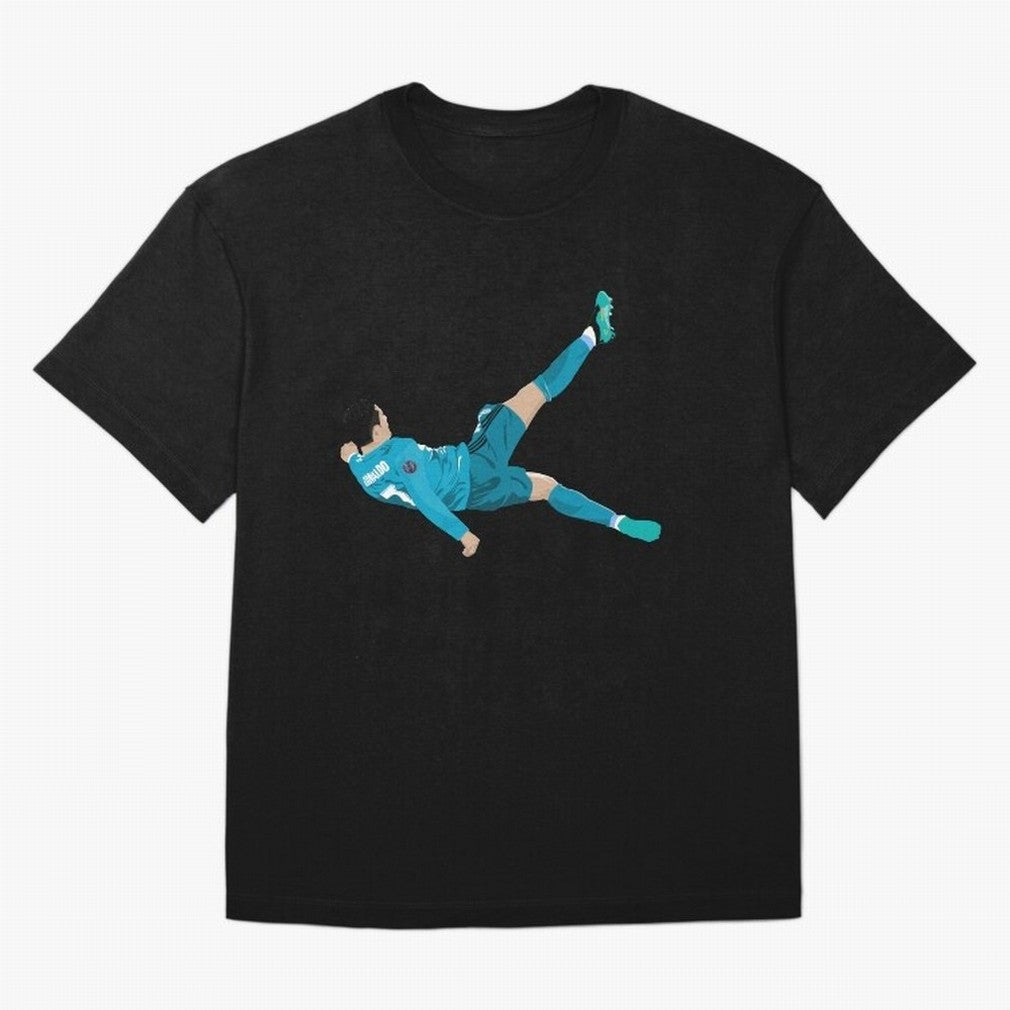 Cristiano Ronaldo Bicycle Kick Oversized T-Shirt Enjoy Match Day Hype around FIFA World Cup 2026 Group Stage, CR7 and Messi, France and Portugal, Champion Mindset, Group Stage Buzz, Knockout Tension and Passionate Fan Culture; Great for Supporters
