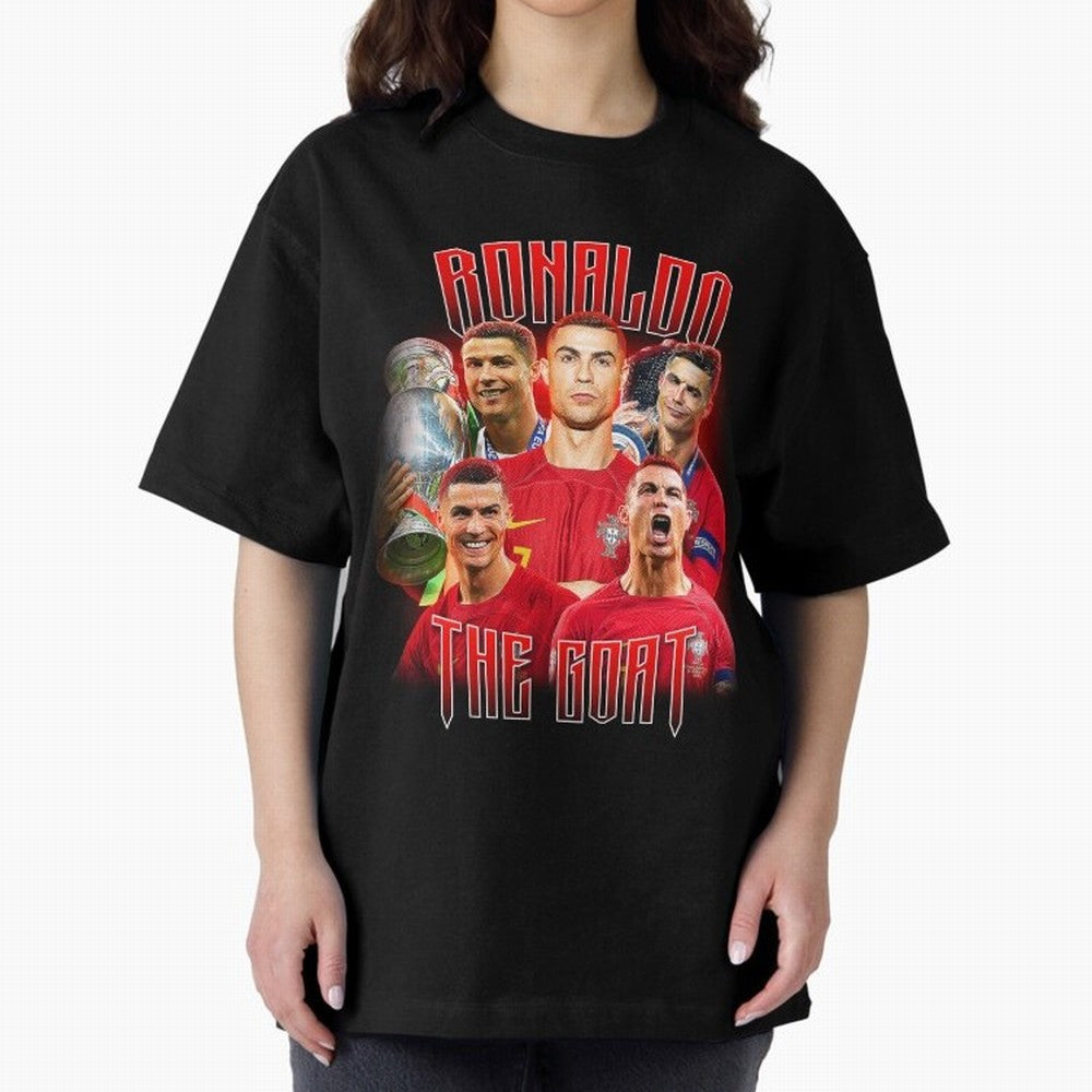 Cristiano Ronaldo Vintage Style Tee, Bootleg Tee, Bootleg T Shirt, Rap Tee Oversized T-Shirt Show Match Day Excitement for FIFA World Cup 2026 Group Stage Spirit, Highlighting Argentina and Brazil, Messi, Neymar and Mbappe, Match Day Excitement,