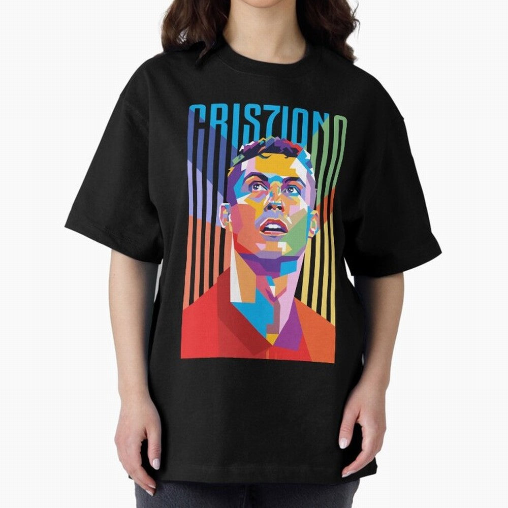 CR7 Pop Art Oversized T-Shirt Show Passion for the Stars of the FIFA World Cup 2026 Journey through Messi, CR7 and Mbappe Highlights, England Pride, Soccer Culture, Superstar Moments, National Team Dreams and Competitive Fire; Made for Die Hard