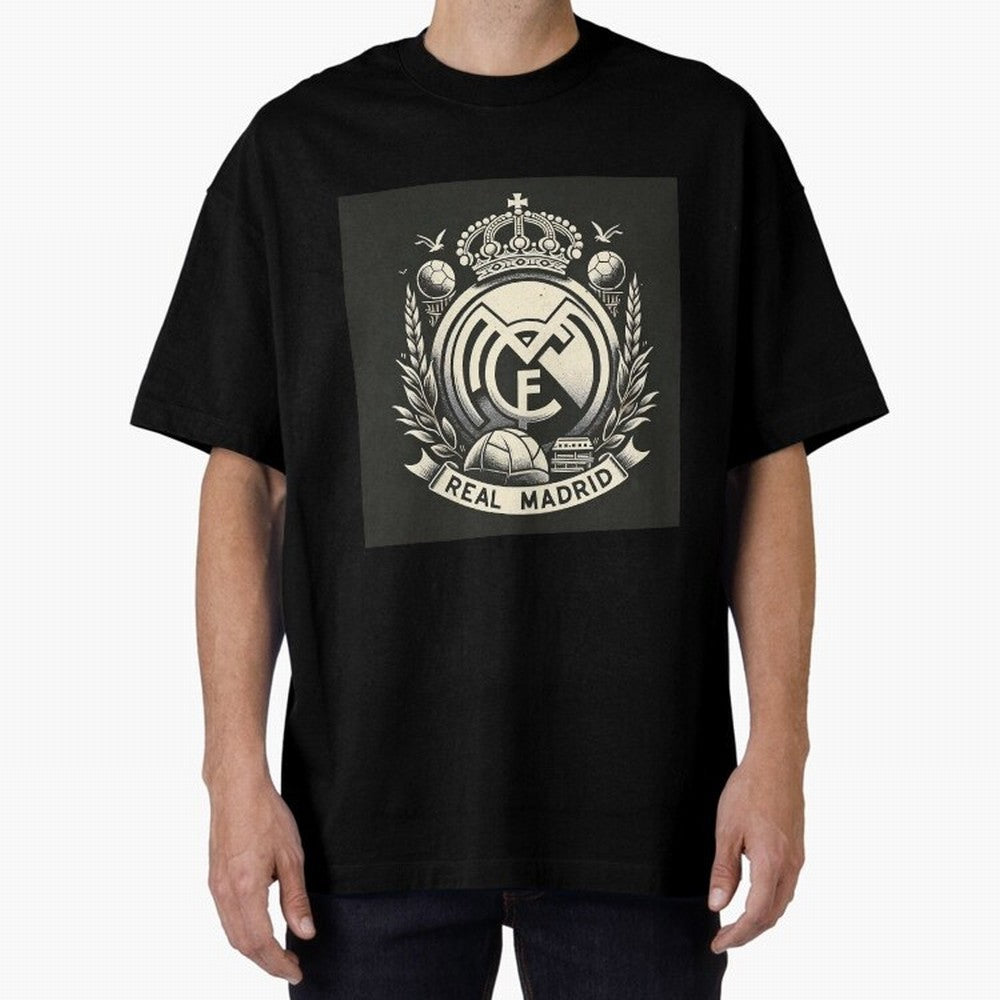 VIntage Style Real Madrid Logo Oversized T-Shirt Get Ready for FIFA World Cup 2026 USA Canada Mexico Spirit, with England and Germany, Neymar, Haaland and Cristiano Ronaldo, Retro Football Energy, Iconic Rivalries, Trophy Chase Drama and Stadium