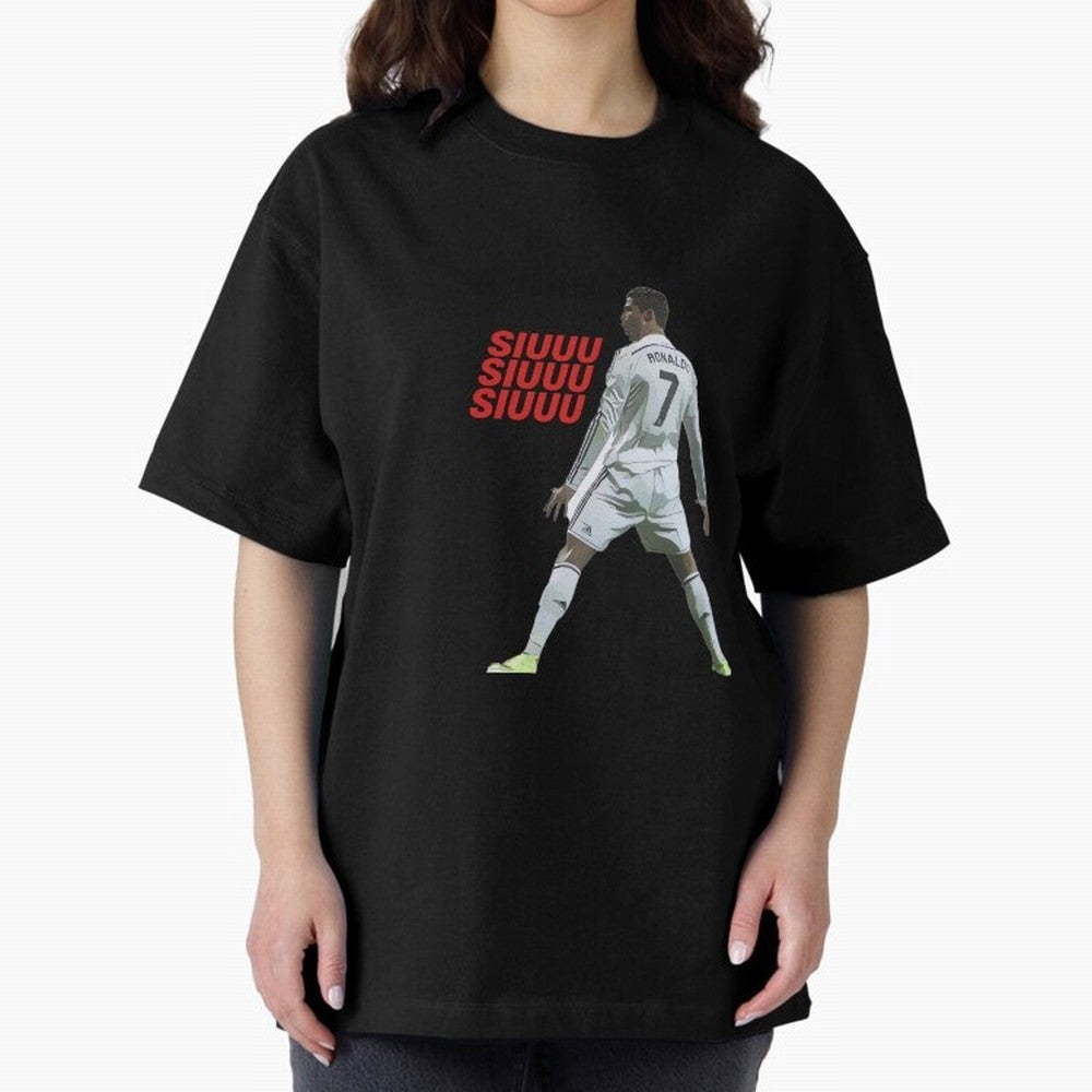 SIUUU #25 Oversized T-Shirt Celebrate Fan Culture around Match Day Hype around FIFA World Cup 2026 Group Stage, Messi, Neymar and Mbappe, Spain, Worldwide Fan Energy, Dramatic Goals, Stadium Lights and Championship Celebrations; Made for Die Hard