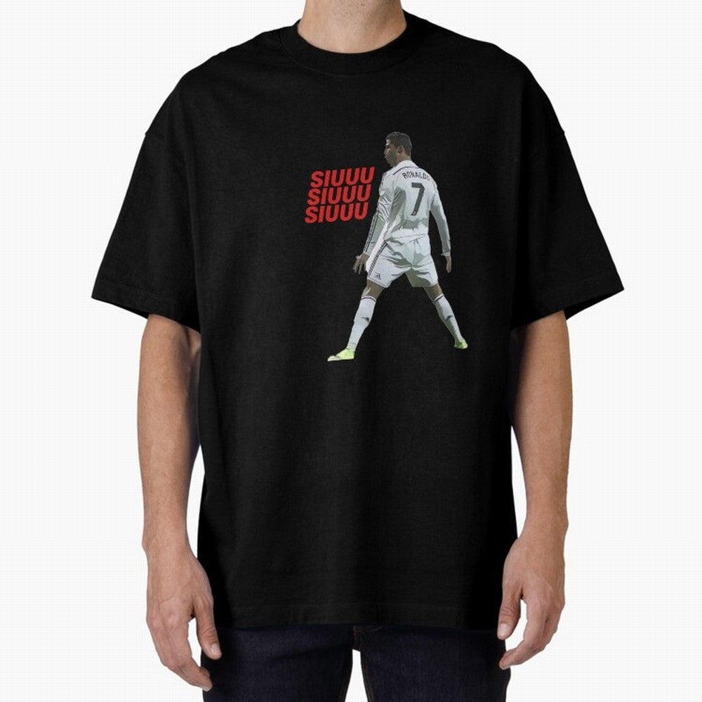 SIUUU #25 Oversized T-Shirt Celebrate Fan Culture around Match Day Hype around FIFA World Cup 2026 Group Stage, Messi, Neymar and Mbappe, Spain, Worldwide Fan Energy, Dramatic Goals, Stadium Lights and Championship Celebrations; Made for Die Hard