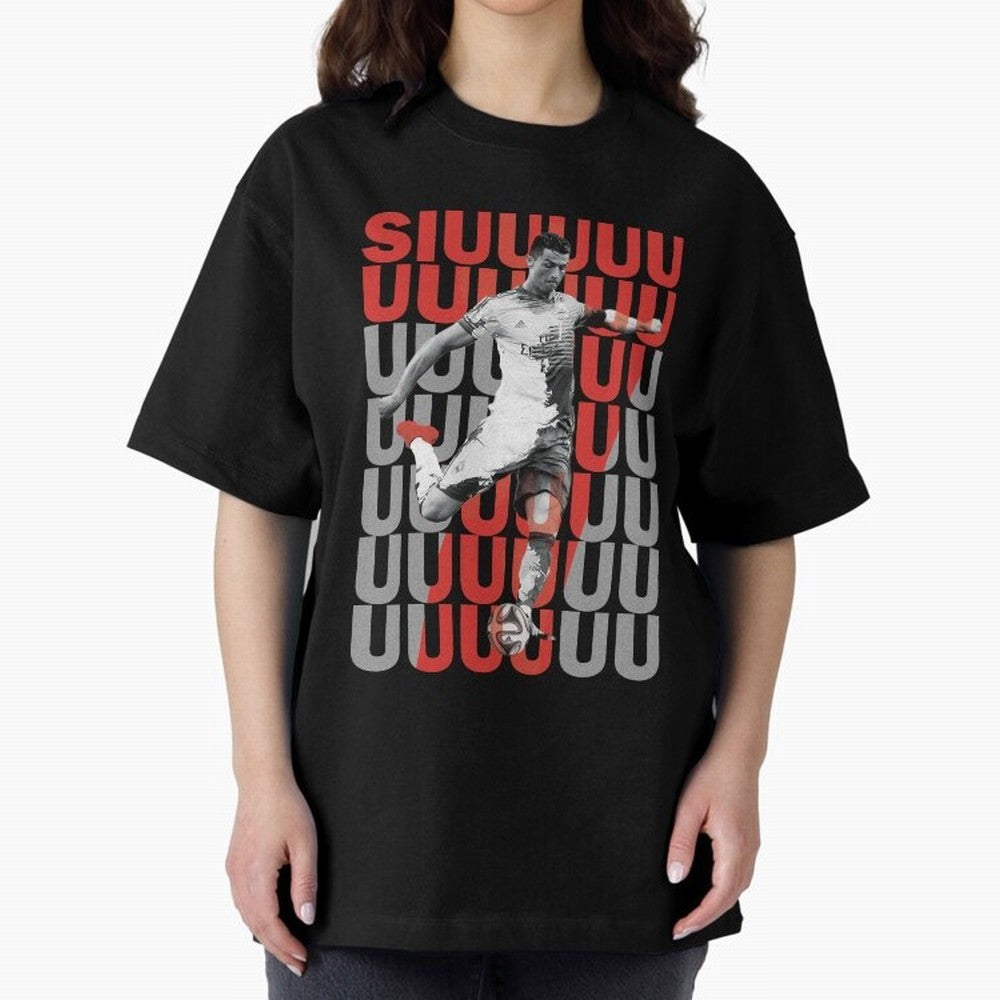 Siuuuuuu Cristiano Ronaldo Oversized T-Shirt Celebrate National Team Dreams in FIFA World Cup 2026 Group Stage Spirit, Made for Portugal, Spain and Germany, Messi and Cristiano Ronaldo, Championship Spirit, Famous Goals, Roaring Crowds and