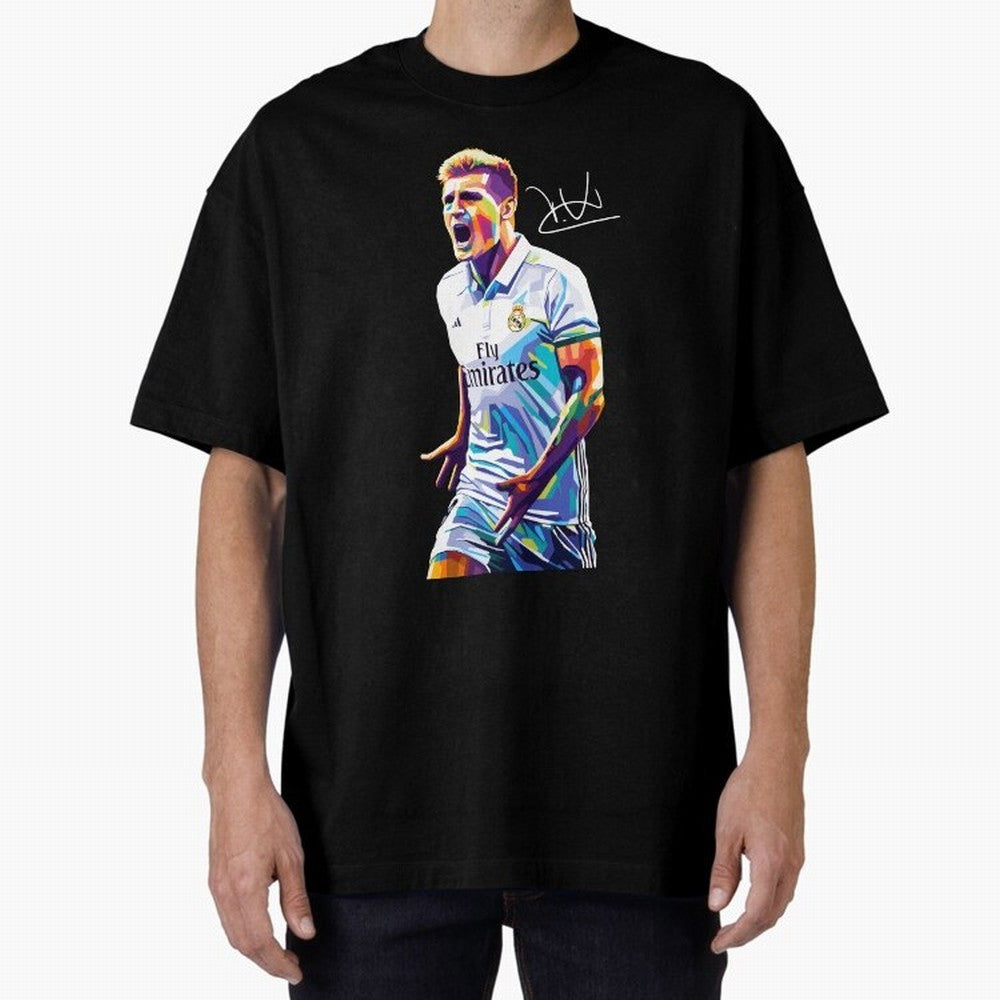 Kroos Footballer Wpap Art Oversized T-Shirt Bring Supporter Culture to FIFA World Cup 2026 USA Canada Mexico for Fans of Neymar, Haaland and Cristiano Ronaldo and Argentina and Brazil, Bringing Retro Football Energy, Iconic Rivalries, Trophy Chase