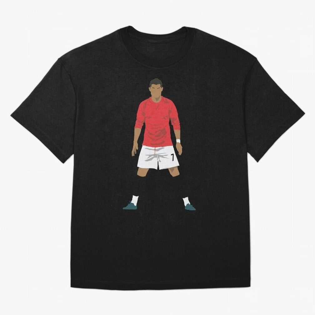 Cristiano Ronaldo MUFC Oversized T-Shirt Remember FIFA World Cup 2026 USA Canada Mexico for Fans of Messi, CR7 and Mbappe and Argentina and Brazil, Bringing Vintage Soccer Flavor, Modern Football Stars, National Flags and Final Night Emotion; Made