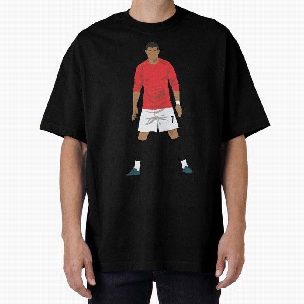 Cristiano Ronaldo MUFC Oversized T-Shirt Remember FIFA World Cup 2026 USA Canada Mexico for Fans of Messi, CR7 and Mbappe and Argentina and Brazil, Bringing Vintage Soccer Flavor, Modern Football Stars, National Flags and Final Night Emotion; Made