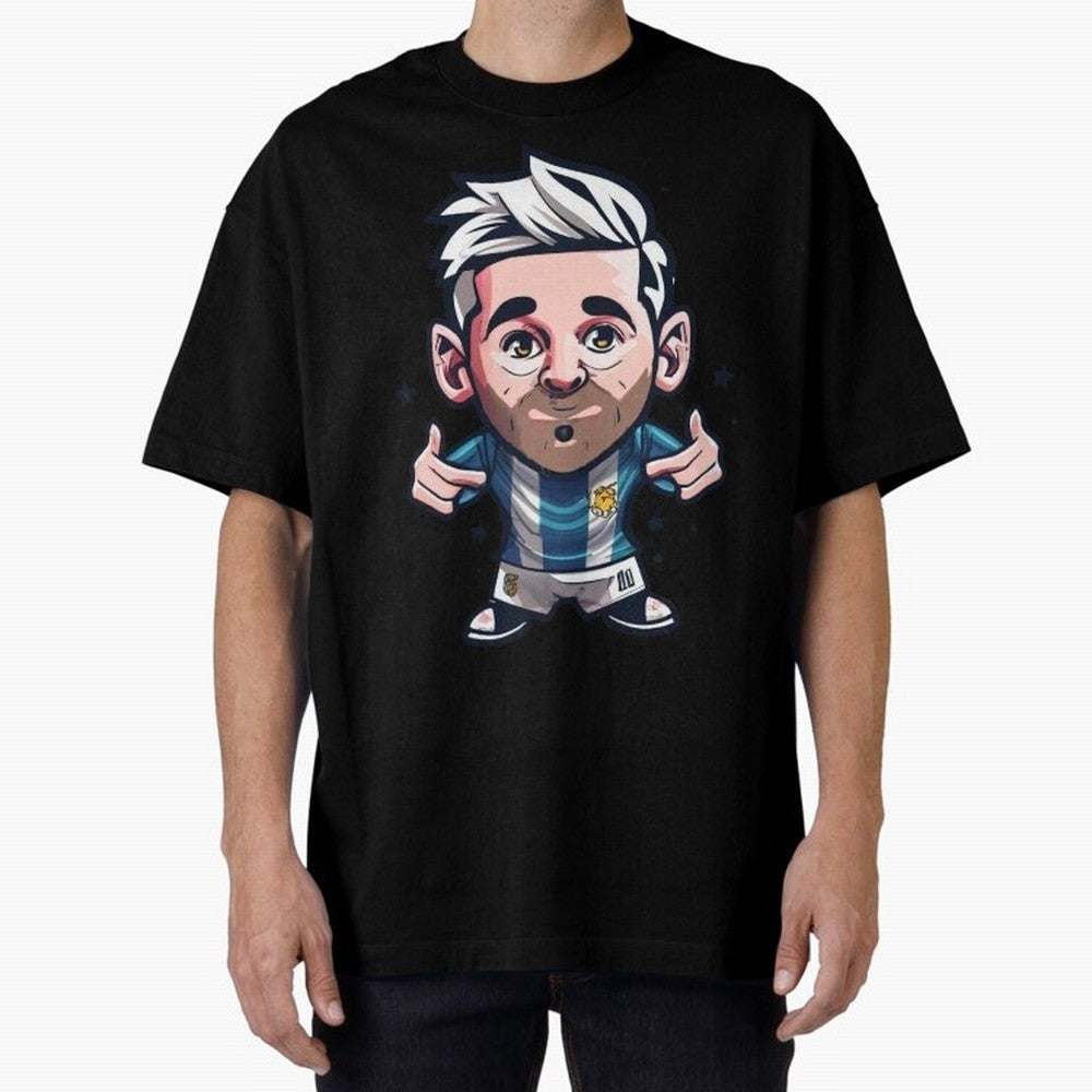 Lionel Messi Oversized T-Shirt Show Match Day Excitement for the FIFA World Cup 2026 Journey through Messi, Neymar and Mbappe Highlights, France and Portugal Pride, Fan Favorite Moments, National Team Passion, Big Match Drama and Soccer History;