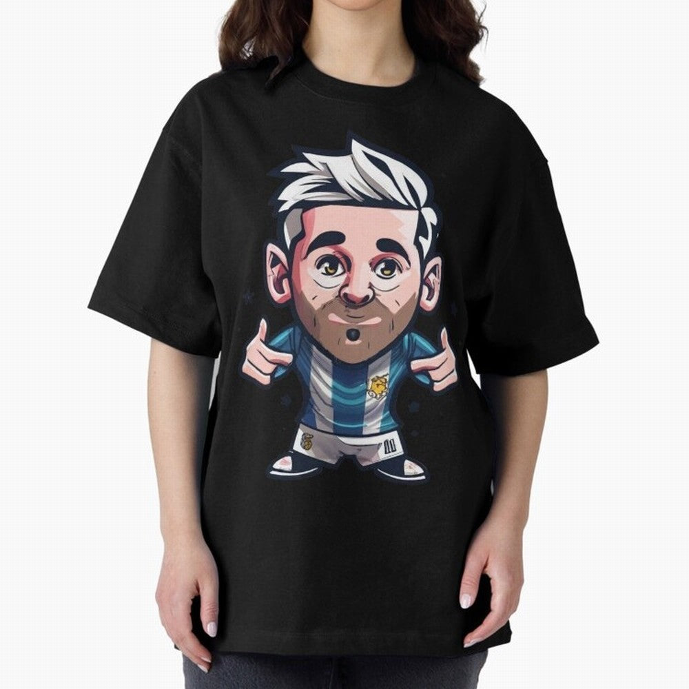 Lionel Messi Oversized T-Shirt Show Match Day Excitement for the FIFA World Cup 2026 Journey through Messi, Neymar and Mbappe Highlights, France and Portugal Pride, Fan Favorite Moments, National Team Passion, Big Match Drama and Soccer History;