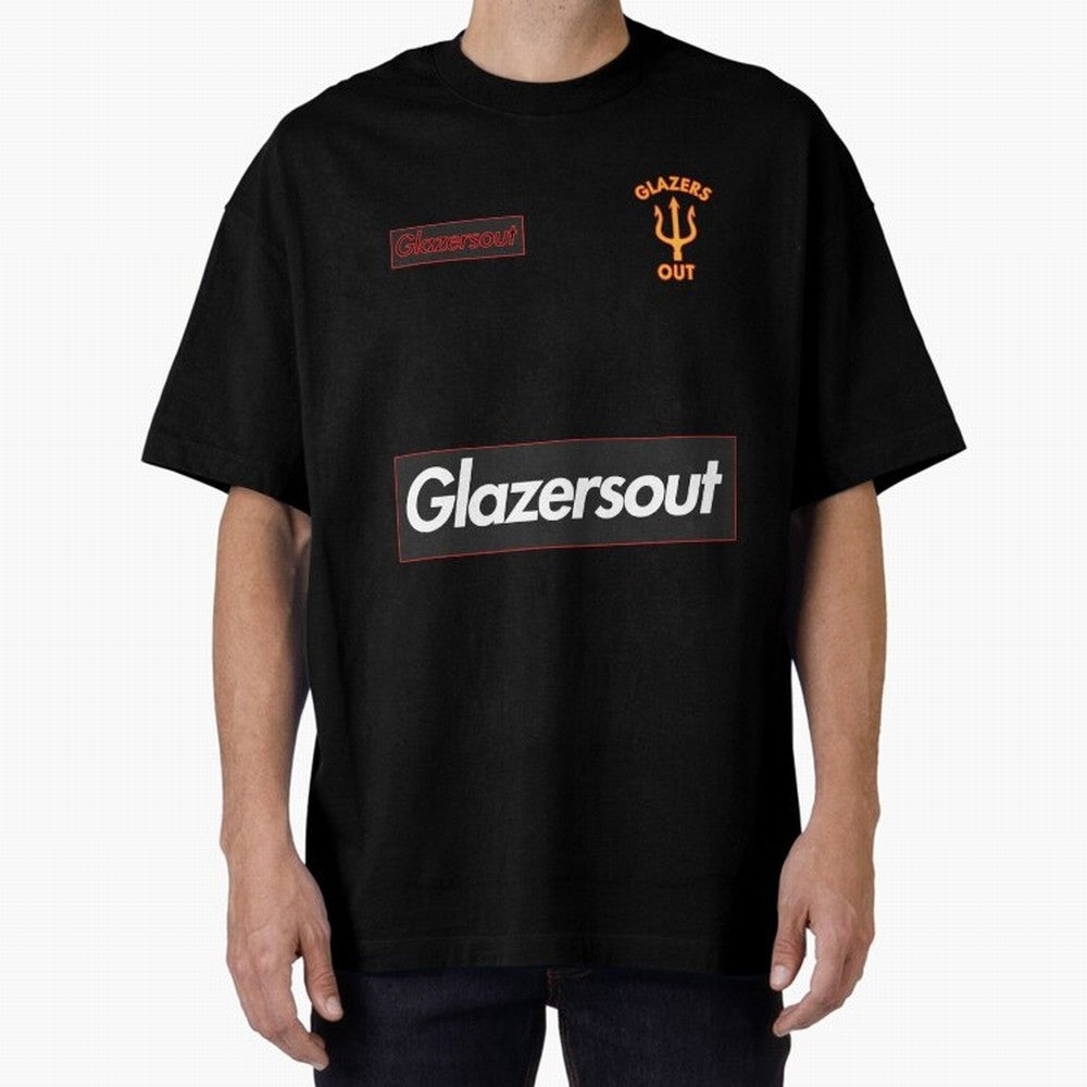 GlazersOut Red Manchester Kit V-Neck Oversized T-Shirt Celebrate Classic Football Spirit in FIFA World Cup 2026 for Fans of CR7 and Messi and England and Germany, Bringing Football History, Final Match Energy, Crowd Noise and Once in a Lifetime