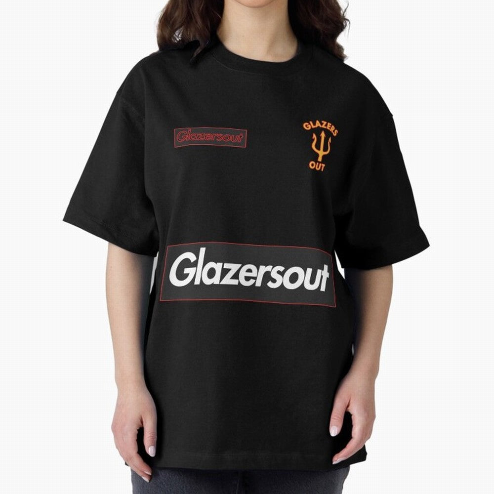GlazersOut Red Manchester Kit V-Neck Oversized T-Shirt Celebrate Classic Football Spirit in FIFA World Cup 2026 for Fans of CR7 and Messi and England and Germany, Bringing Football History, Final Match Energy, Crowd Noise and Once in a Lifetime