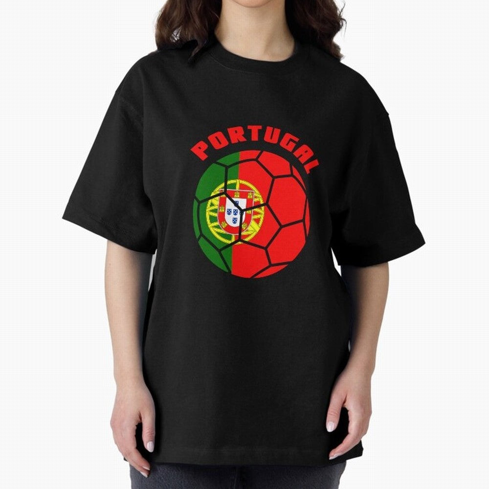 Portugal Football Soccer Ball Oversized T-Shirt Honor the Beautiful Game during FIFA World Cup 2026 Spirit, Made for Argentina and Brazil, Messi and Cristiano Ronaldo, Match Day Excitement, Supporter Culture, Golden Goals and Global Football