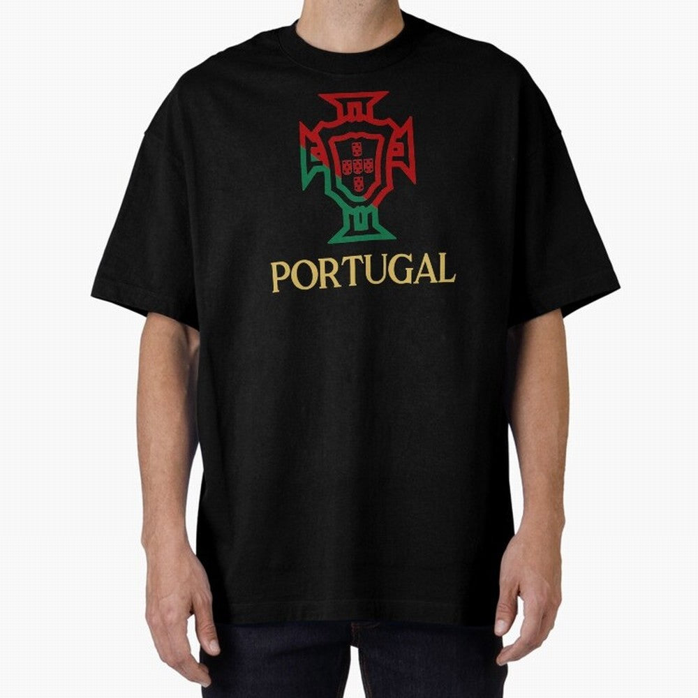 Portugal Tuga D Gold Oversized T-Shirt Represent the Passion of Match Day Hype around FIFA World Cup 2026 Group Stage, Messi and Cristiano Ronaldo, France and Portugal, Vintage Soccer Flavor, Modern Football Stars, National Flags and Final Night