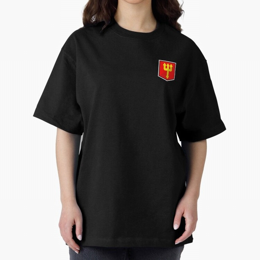 Simple Badge Design Manchester United - The Red Devils Trident Oversized T-Shirt Show Support during Global Football Passion for FIFA World Cup 2026 USA Canada Mexico, Inspired by CR7, Spain, Stadium Memories, Football Loyalty, International Chants