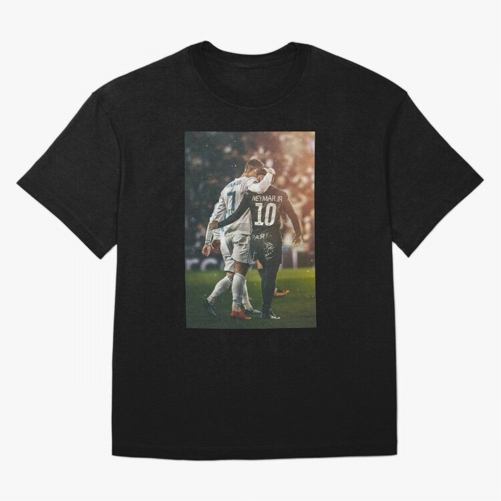 Neymar and Ronaldo Oversized T-Shirt Bring Stadium Energy to Global Football Passion for FIFA World Cup 2026, Connected to Messi and Cristiano Ronaldo, Brazil, Football Festival Excitement, Trophy Ambitions, Country Rivalries and Star Player Buzz;