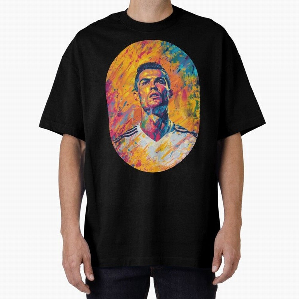 Cristiano Oversized T-Shirt Stand Proud for Global Football Passion for FIFA World Cup 2026 USA Canada Mexico, Featuring Mbappe and Neymar, Spain, Tournament Hype, Historic Matchups, Family Viewing Parties and Global Sports Pride; Ideal for Fans