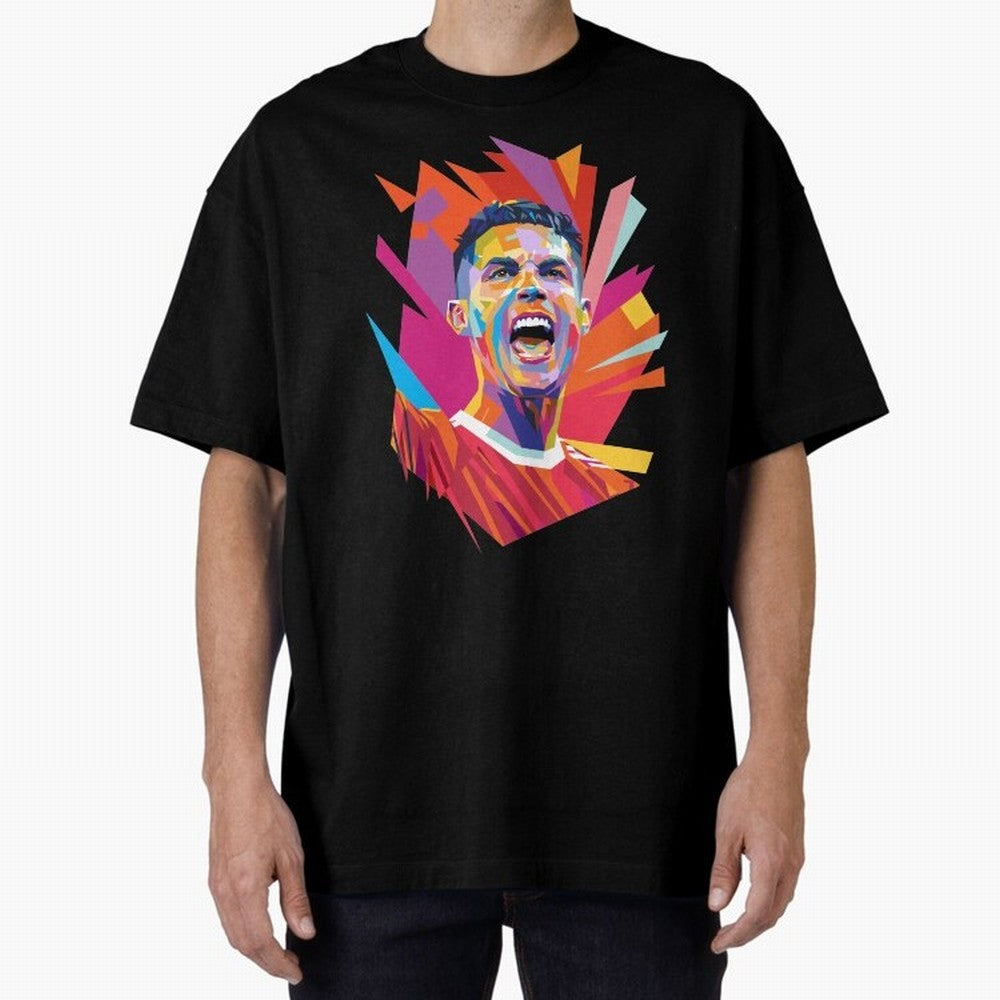 Cristiano Ronaldo Pop Art WPAP Oversized T-Shirt Bring Supporter Culture to FIFA World Cup 2026 Spirit, Inspired by England, Messi, Neymar and Mbappe, Supporter Pride, Iconic Celebrations, Legendary Names and Global Match Day Energy; Perfect for
