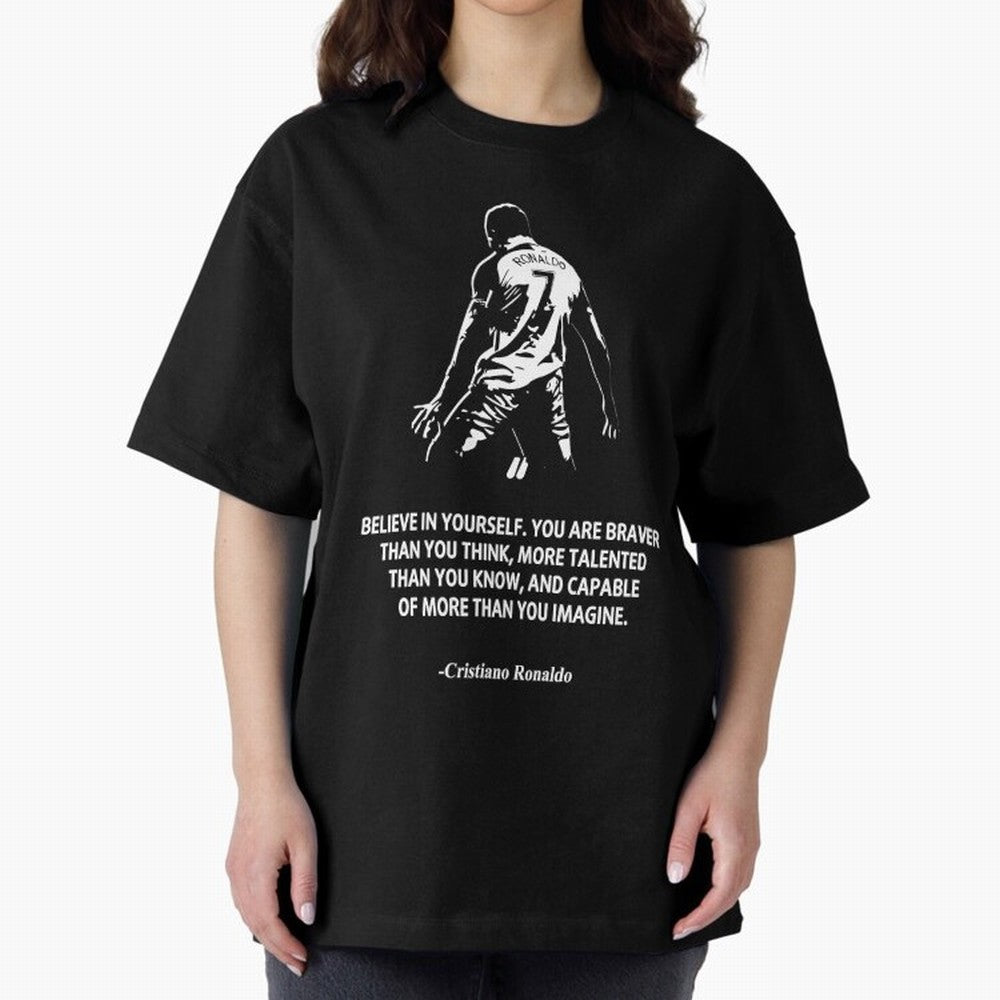 Cristiano Ronaldo Quotes Oversized T-Shirt Relive Legendary Nights from FIFA World Cup 2026 for Fans of Cristiano Ronaldo, Haaland and CR7 and Spain and Netherlands, Bringing Vintage Soccer Flavor, Modern Football Stars, National Flags and Final