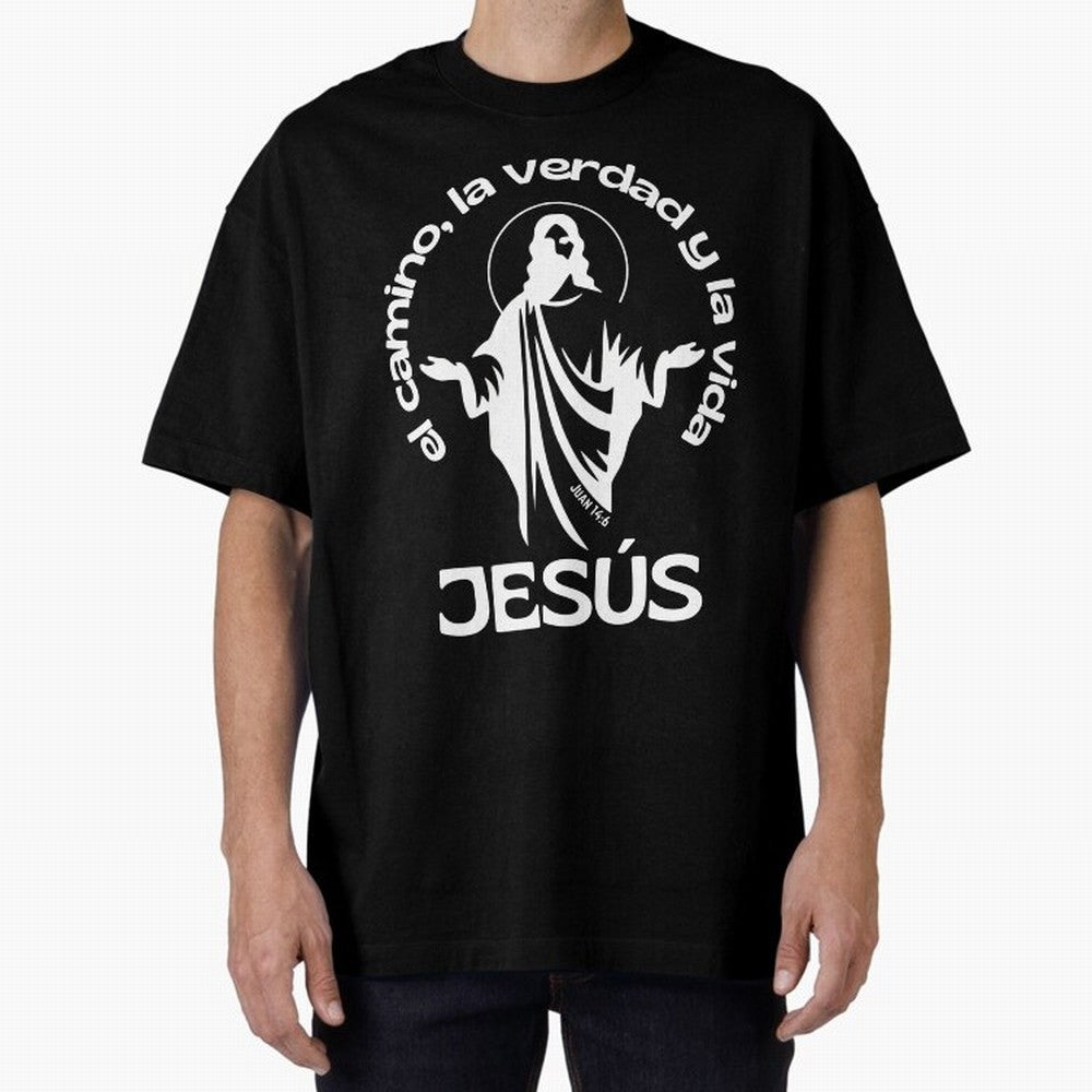 JES¨²S - el camino, la verdad y la vida Oversized T-Shirt Live the Energy of FIFA World Cup 2026 Group Stage Featuring Messi, England Energy, Supporter Pride, Iconic Celebrations, Legendary Names and Global Match Day Energy; Created for Match Day