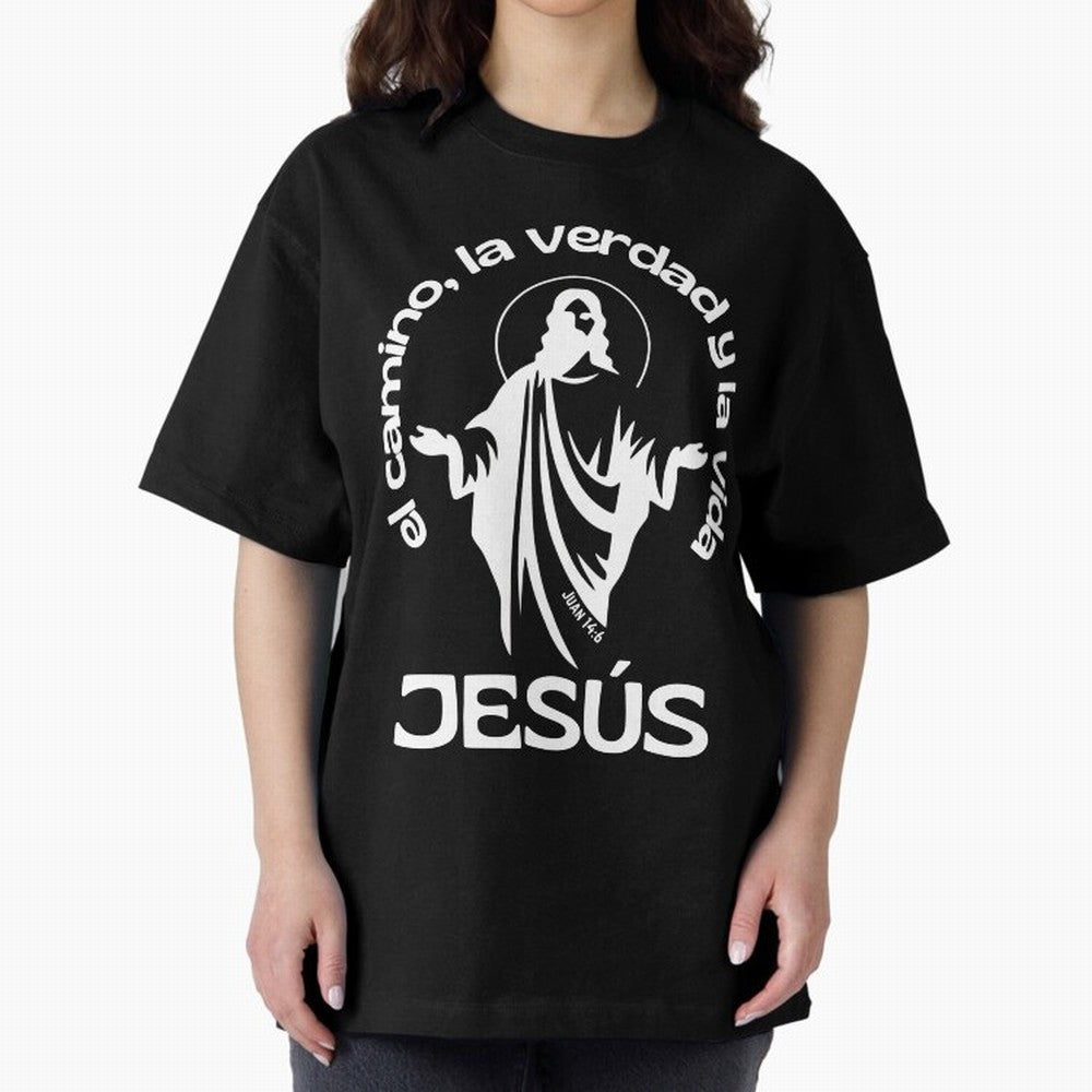 JES¨²S - el camino, la verdad y la vida Oversized T-Shirt Live the Energy of FIFA World Cup 2026 Group Stage Featuring Messi, England Energy, Supporter Pride, Iconic Celebrations, Legendary Names and Global Match Day Energy; Created for Match Day