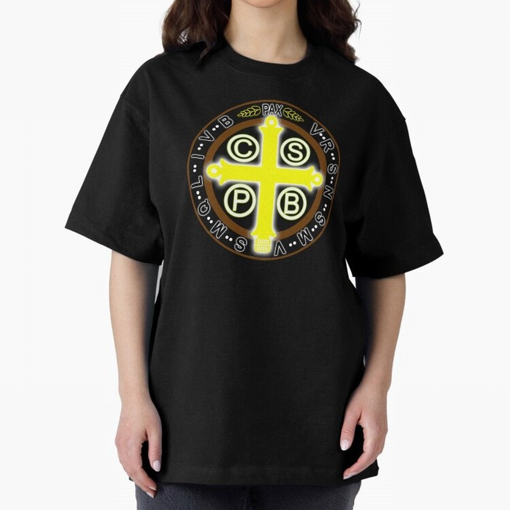 Medalla de San Benito Color Back Oversized T-Shirt Honor FIFA World Cup 2026 Group Stage Driven by Messi and Cristiano Ronaldo, England Energy, Retro Football Energy, Iconic Rivalries, Trophy Chase Drama and Stadium Atmosphere; Ideal for Fans Who