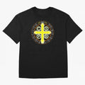 Medalla de San Benito Color Back Oversized T-Shirt Honor FIFA World Cup 2026 Group Stage Driven by Messi and Cristiano Ronaldo, England Energy, Retro Football Energy, Iconic Rivalries, Trophy Chase Drama and Stadium Atmosphere; Ideal for Fans Who