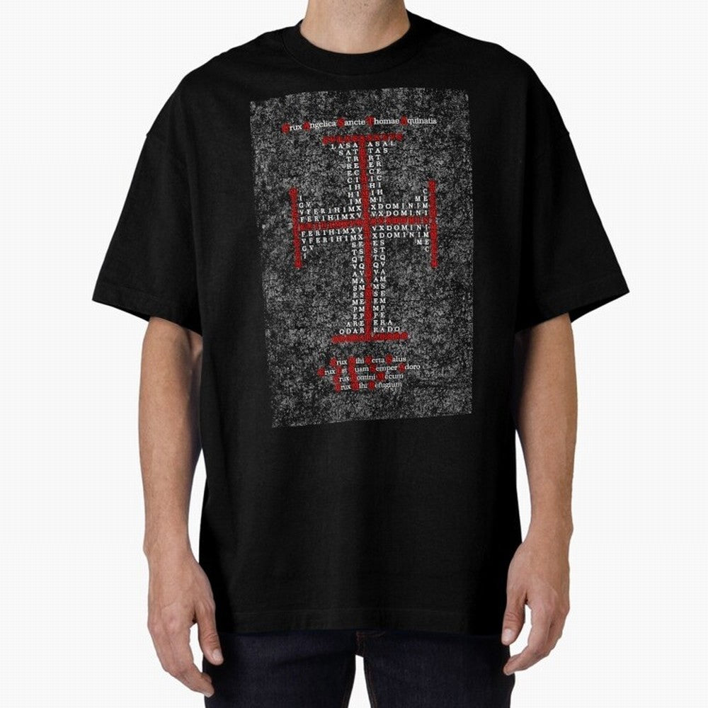 Cruz Ang¨¦lica de Santo Tom¨¢s de Aquino Relieve Oversized T-Shirt Honor the Football Icons of FIFA World Cup 2026 USA Canada Mexico Spirit, Connected to Portugal, Spain and Germany, Mbappe and Neymar, Football Festival Excitement, Trophy