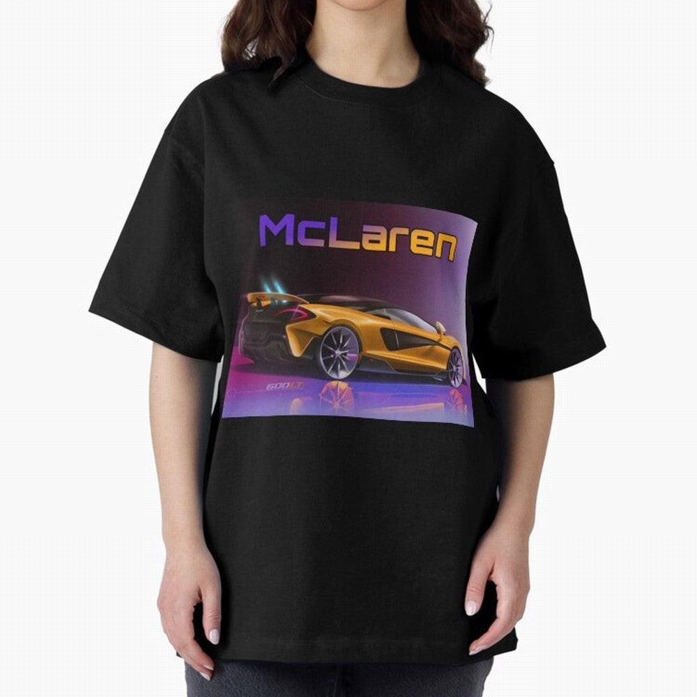 Mclaren in Gradient Metallic Color Oversized T-Shirt Experience FIFA World Cup 2026 USA Canada Mexico for Fans of CR7 and Messi and England and Germany, Bringing Goal Celebration Energy, Supporter Heritage, Football Icons and Worldwide Tournament
