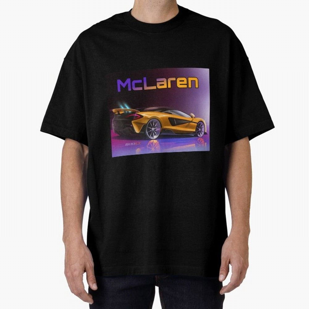 Mclaren in Gradient Metallic Color Oversized T-Shirt Experience FIFA World Cup 2026 USA Canada Mexico for Fans of CR7 and Messi and England and Germany, Bringing Goal Celebration Energy, Supporter Heritage, Football Icons and Worldwide Tournament
