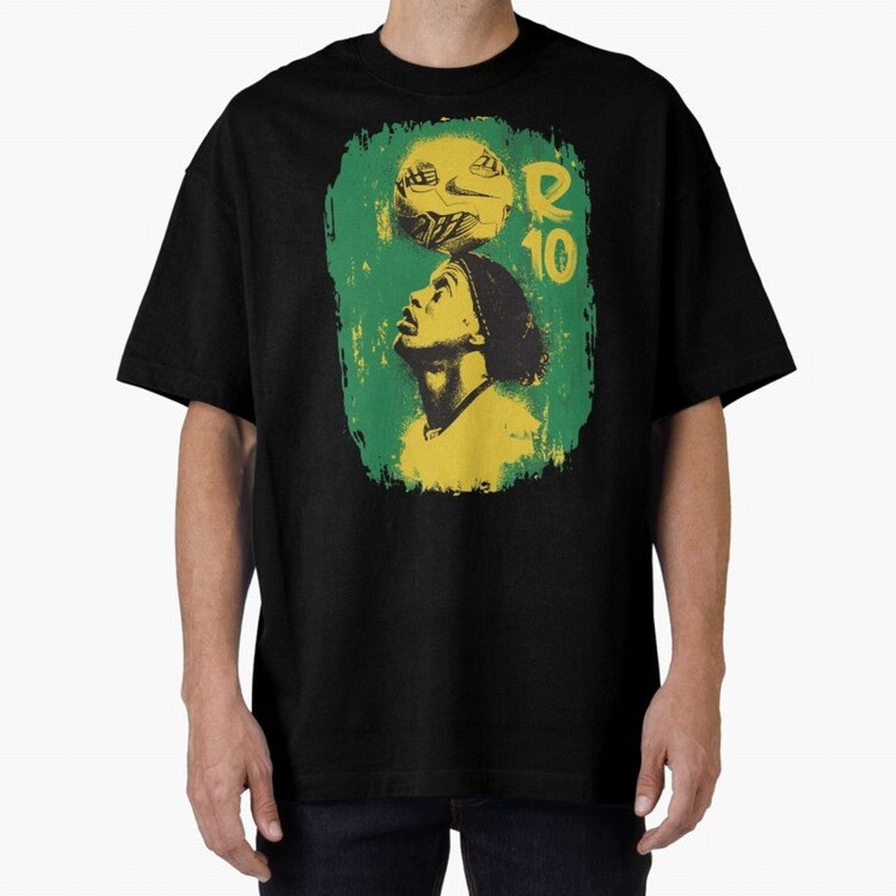 Ronaldinho Oversized T-Shirt Wear the Spirit of Match Day Hype around FIFA World Cup 2026 Group Stage, Messi and Cristiano Ronaldo, Portugal, Spain and Germany, Football Passion, Legendary Performances, Festival Vibes and Supporter Community; Made