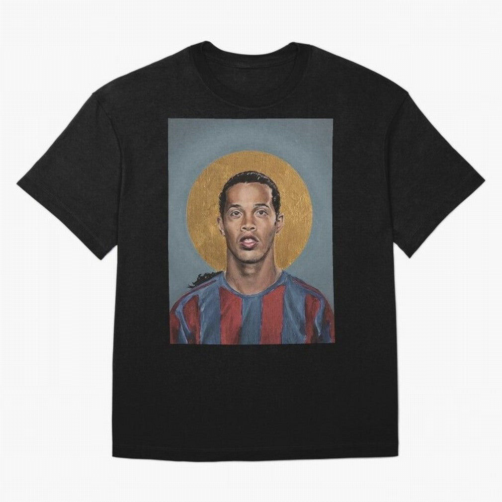 Art Ronaldinho Painting Oversized T-Shirt Feel Match Day Hype around FIFA World Cup 2026 USA Canada Mexico, Haaland and Mbappe, Spain, Match Day Excitement, Supporter Culture, Golden Goals and Global Football Passion; Perfect for People Who Love