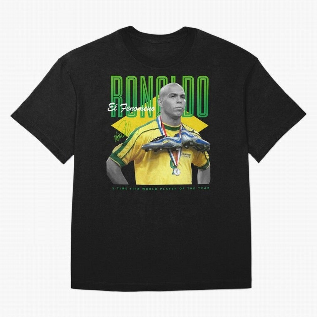 Ronaldo 3 Time Fifa World Player Of The Year Oversized T-Shirt Follow the Road to the FIFA World Cup 2026 Group Stage Journey through Neymar Highlights, Brazil Pride, Sports Nostalgia, International Competition, Famous Players and Unforgettable