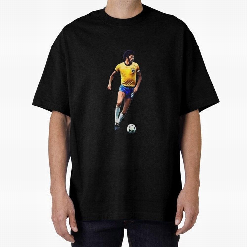 Legends of The Beautiful Game Cartoon Collection Legends Socrates Cartoon Artwork9 Oversized T-Shirt Discover Global Football Passion for FIFA World Cup 2026, Made for Messi and Cristiano Ronaldo, Spain and Netherlands, Football History, Final