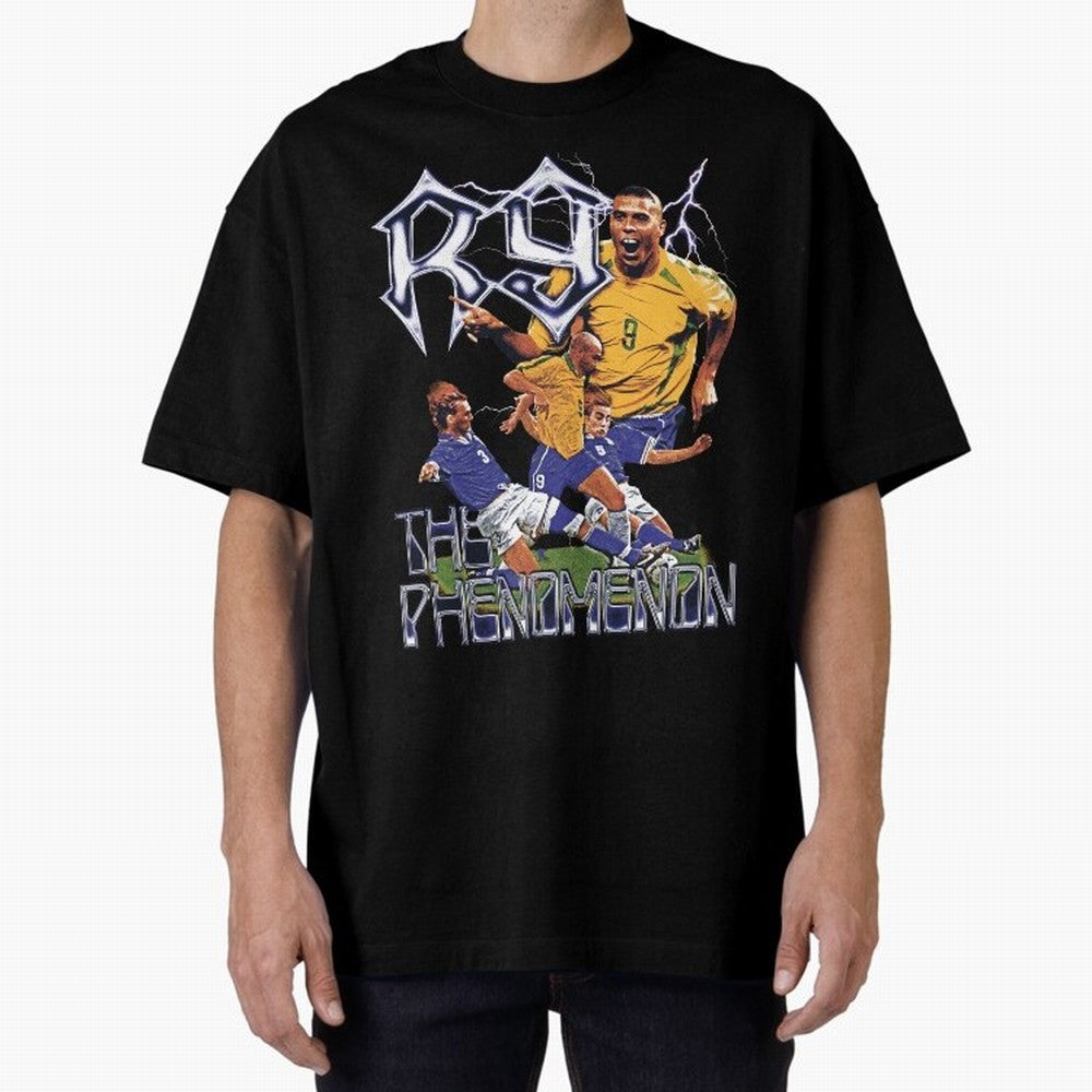 R9, The Phenomenon Oversized T-Shirt Celebrate the Road through FIFA World Cup 2026 Group Stage Spirit, Inspired by Spain and Netherlands, Haaland and Mbappe, Sports Nostalgia, International Competition, Famous Players and Unforgettable Victories;