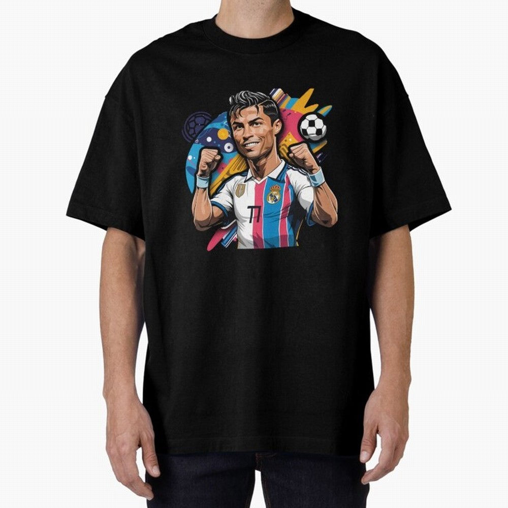 Cristiano Ronaldo cr7 Oversized T-Shirt Support the Legends of FIFA World Cup 2026 Spirit, Built around France and Portugal, Messi, CR7 and Mbappe, Football Passion, Legendary Performances, Festival Vibes and Supporter Community; Ideal for Football